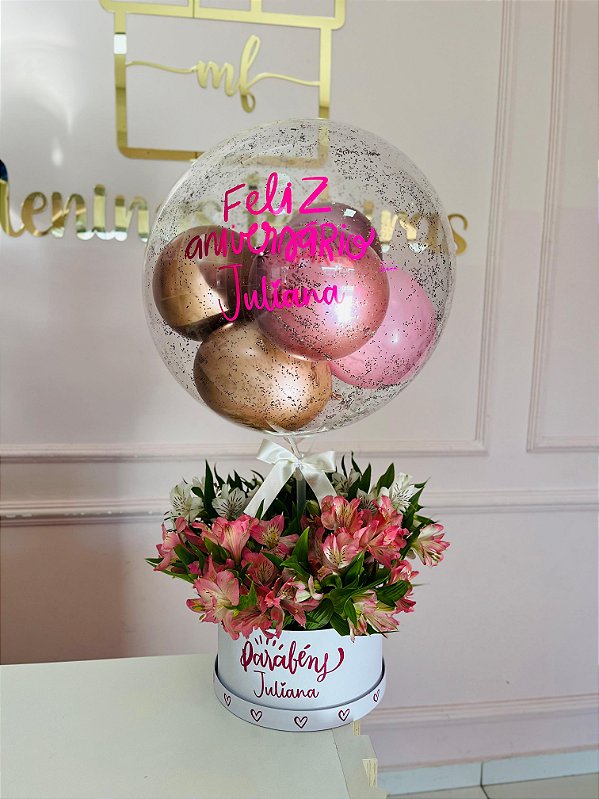 Cesta com flores Astromelia - Códico 0178