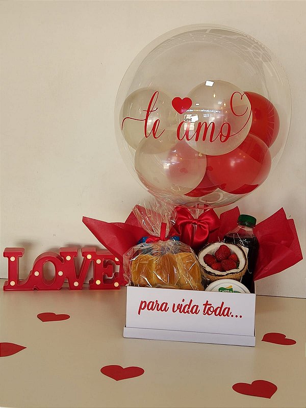 Cesta de Café da manhã/Tarde modelo dia dos namorados - código 0197