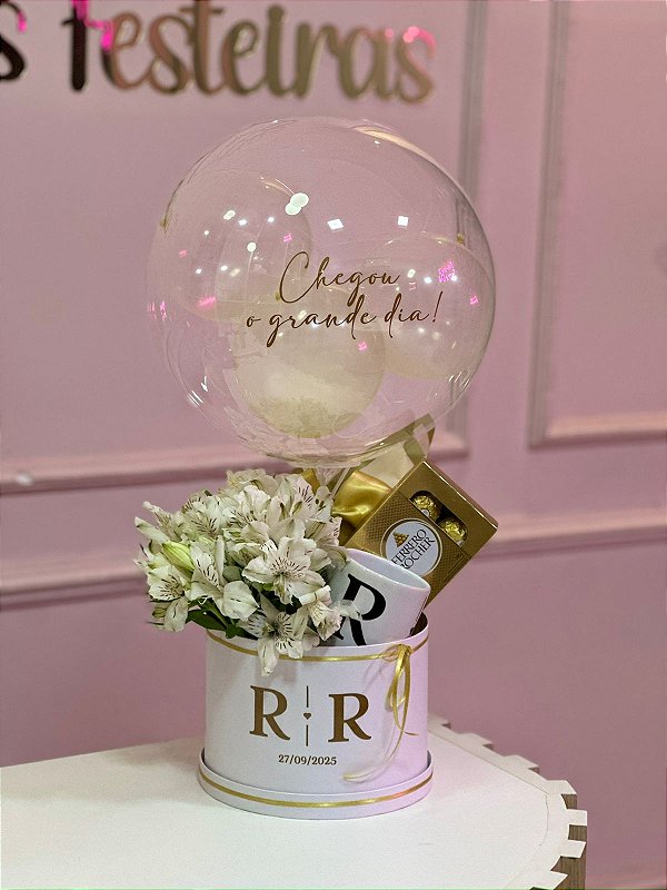 Cesta com flores naturais Astromélia modelo Geovanna - Código 0243