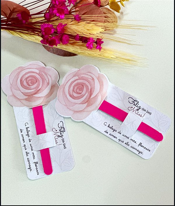 Card com lixa rosa - Código 0300