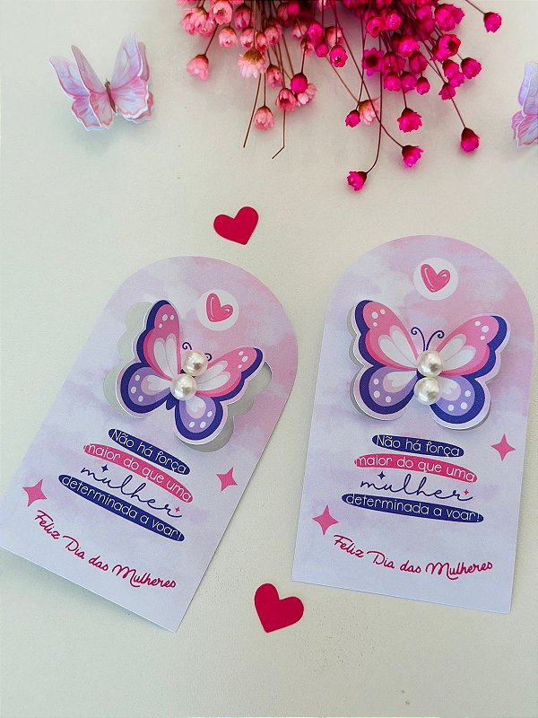 Card com brinco de pérola tag personalizada - Código 0308