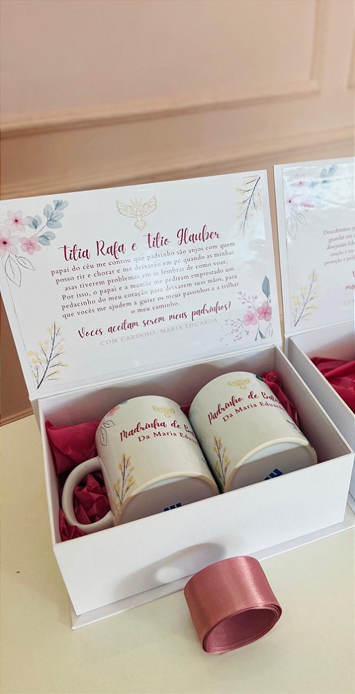 Convite para Padrinhos com 2 canecas - Código 0326