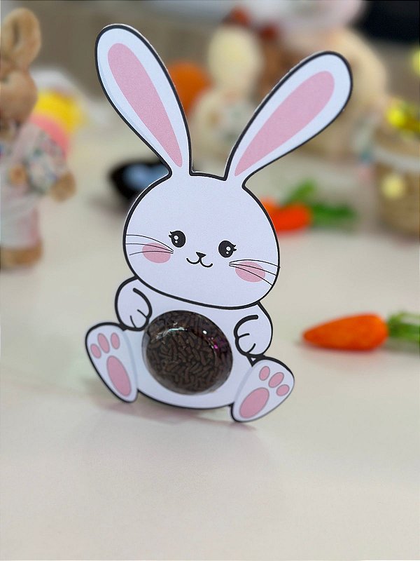 Card coelhinho com Blister e brigadeiro- Código 0330