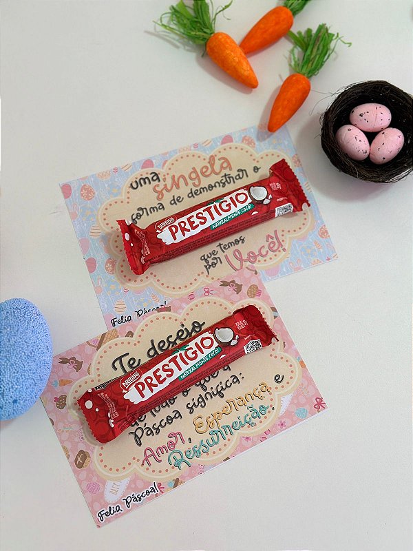 Tag personalizada para páscoa com Prestígio - Código 0338