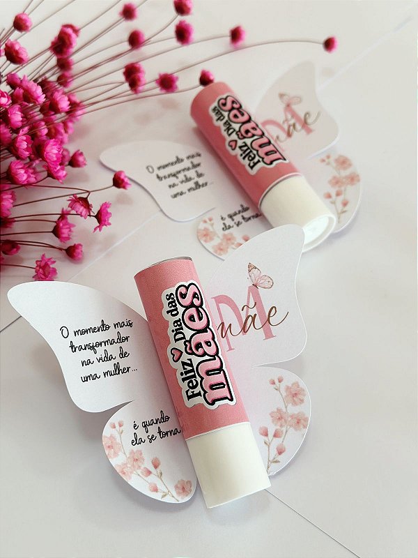 Card Borboleta com manteiga de cacau Dia das mães  - Código 0357