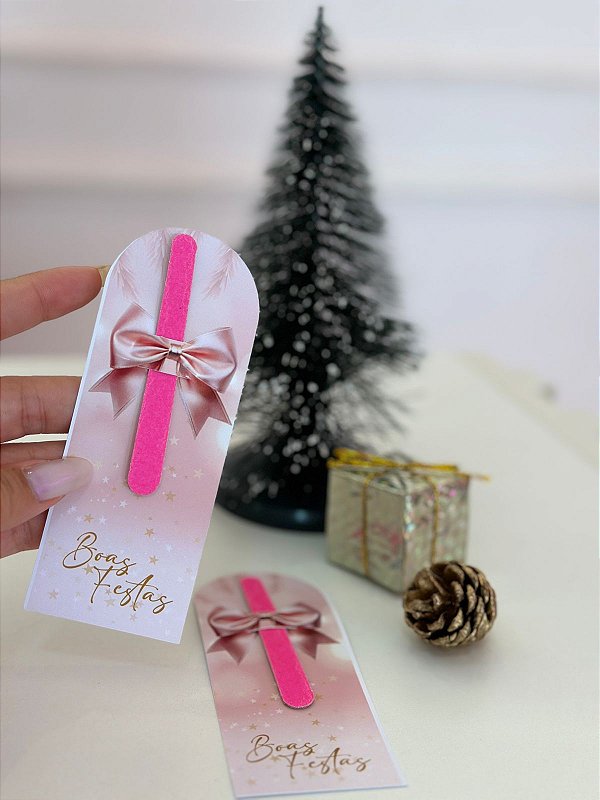 Tag com linha de Unha Boas Festas - Código 0429