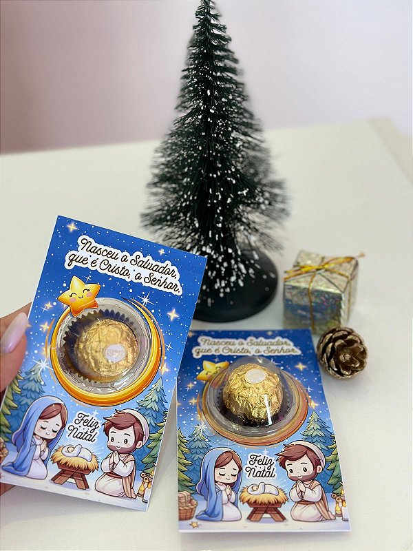 Tag Natalina Personalizada com Blister e Ferrero Rocher - Código 0431