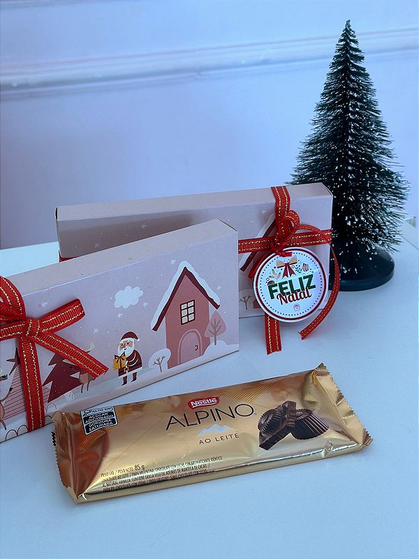Caixa de chocolate com Barra de chocolate Alpino - Código 0434