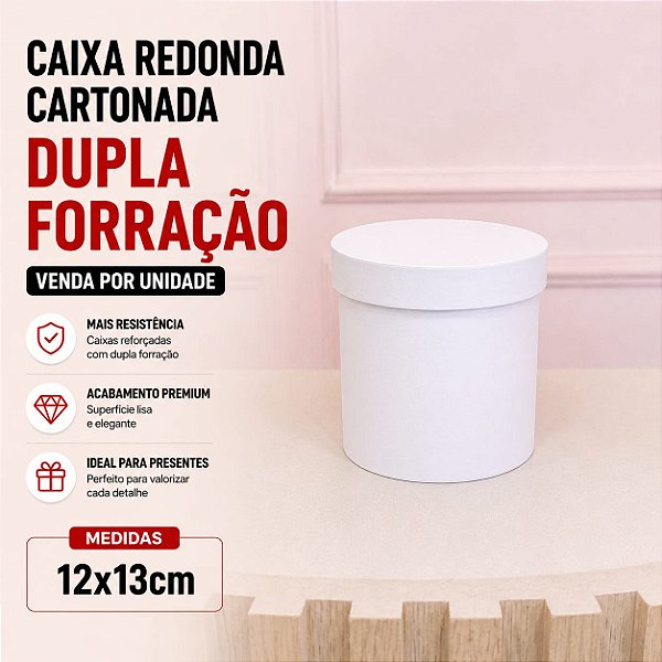 Caixa Cartonada Redonda Tamanho 12x13cm - Código 0456