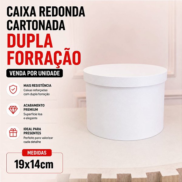 Caixa Cartonada Redonda 19x14cm - Código 0463