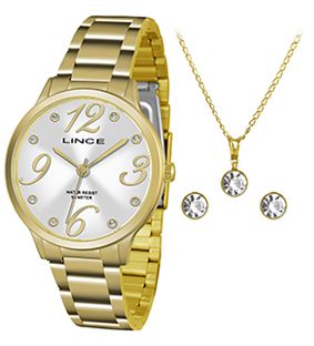 Relógio Lince feminino Funny analógico dourado LRGH074L