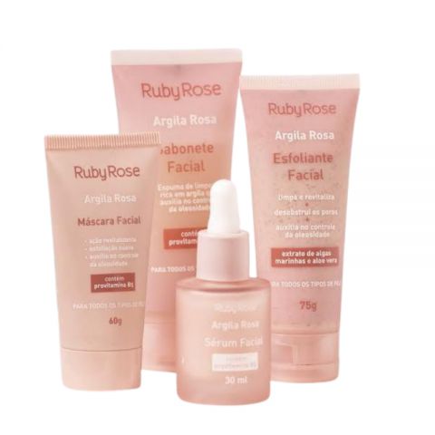 Kit Facial Argila Rosa Ruby Rose