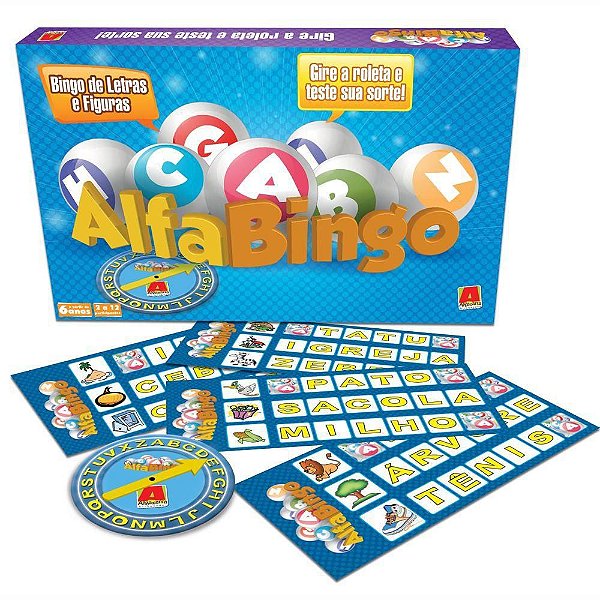 Jogo Alfabingo Bingo De Letras E Figuras 396 Algazarra