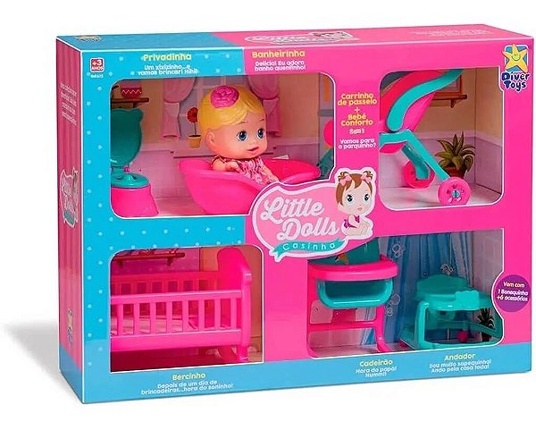 Boneca Little Dolls Casinha 8023 Diver Toys