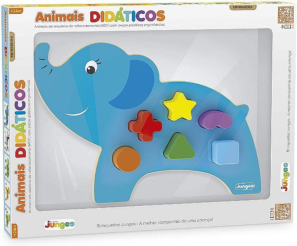 Jogo De Encaixar Animais Didáticos Elefante 860 Junges