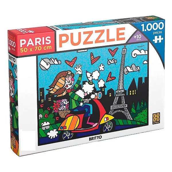 Quebra-Cabeça Puzzle 1000 Peças Romero Britto Paris Grow
