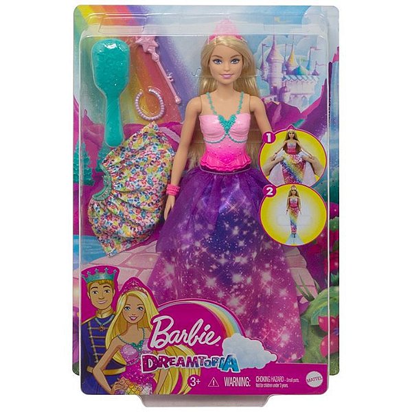 Boneca Barbie Transformação Princesa Sereia GTF92 Mattel