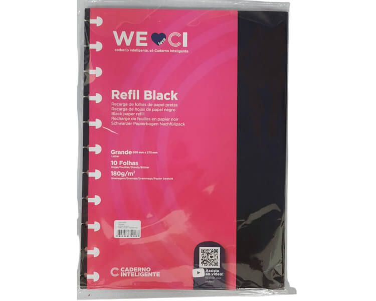 Refil Black Sem Pauta Grande CIRG4008 Caderno Inteligente