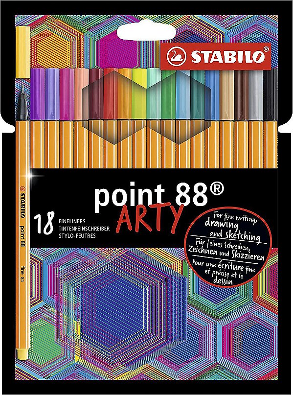 Estojo Caneta Stabilo Point Arty Com 18 Cores 8818/1-20