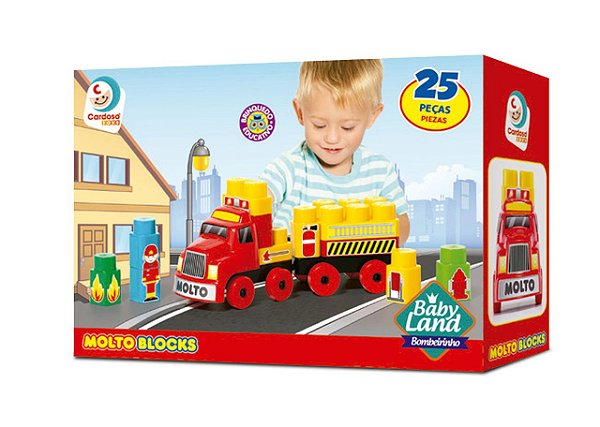 Blocos De Montar Baby Land Bombeirinho 25 Peças 8009 Cardoso