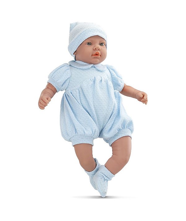 Boneco Bebê Real Menino Roupa Azul 5083 Roma