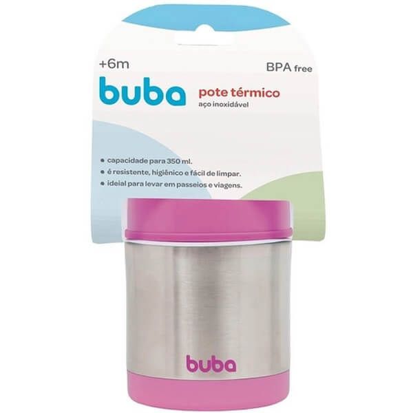 Pote Térmico Acho Inoxidável Rosa 10740 Buba