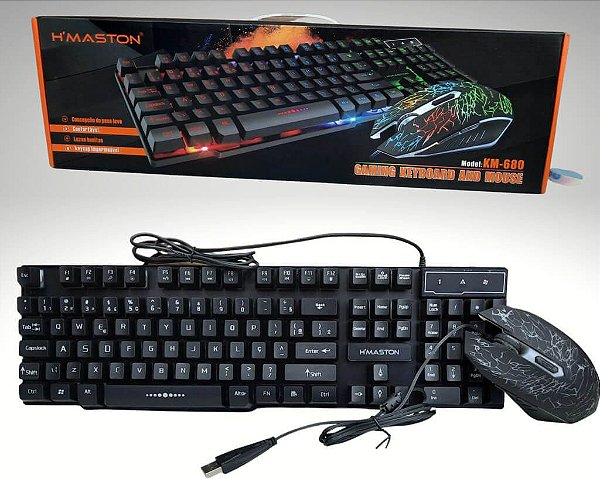 Kit Teclado Com Mouse Gamer Luminoso Km-680 Hmaston