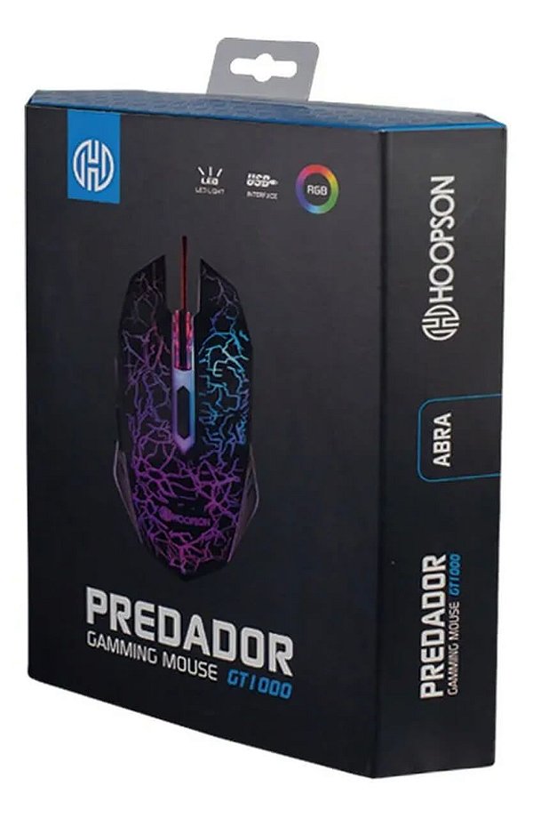 Mouse Gamer Usb 6 Botões GT1000 Hoopson