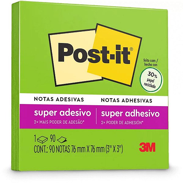 Bloco De Recado 76x76mm Limeade 90 Folhas Post-It