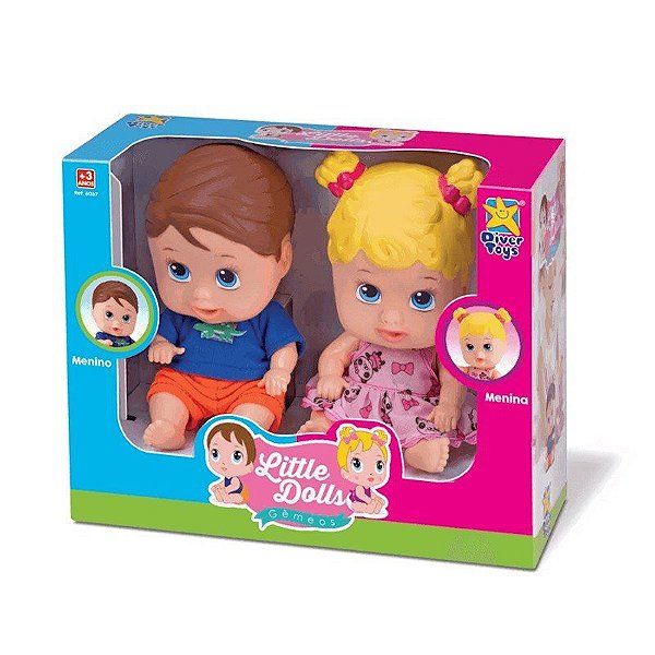 Bonecos Little Dolls Gêmeos 8037 Diver toys
