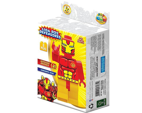 Boneco De Montar Defensor Amarelo 8 Peças 341 GGB