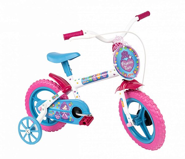 Bicicleta Aro 12 Princesa Tiara Azul e Rosa Styll Baby
