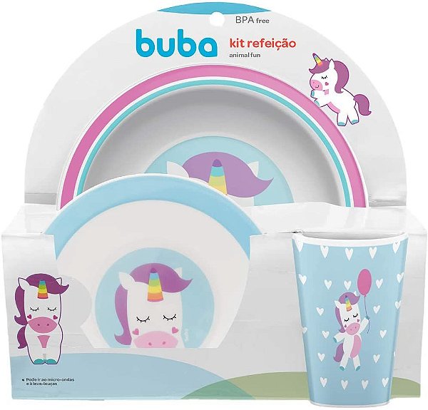 Kit Refeição Animal Fun Unicórnio 10737 Buba