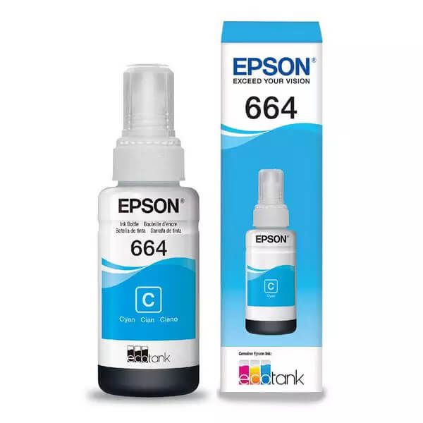 Refil De Tinta Epson T664220 Ciano