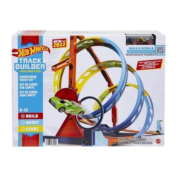 Hot Wheels Pista E Acessório Track Builder Loop Saca Rolhas Hdx79 - Mattel