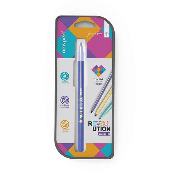 Lápis Infinito Redondo Revolution Metálico Blue 13.042 Newpen