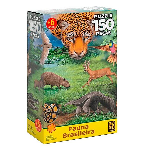 Quebra Cabeça 150 Peças Fauna Brasileira Grow