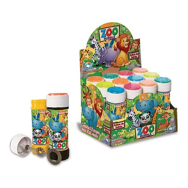 Bolha De Sabão Zoo Com Jogo 60ML Unidade Brasilflex