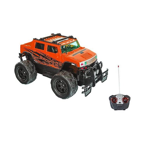 Carrinho Com Controle Remoto Trucks Radicais Laranja Unik Toys