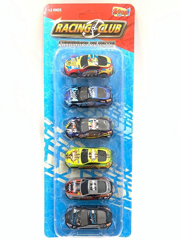 Kit Com 6 Carrinhos Racing Club ZP00461 Zopp Toys