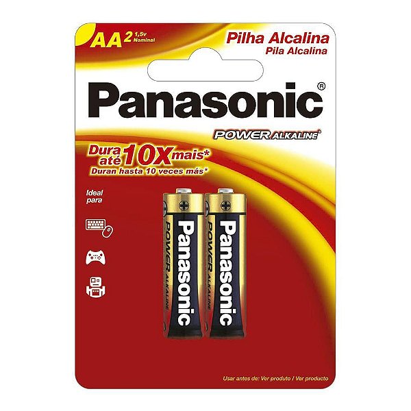 Pilha Alcalina AA Com 2 Unidades Panasonic