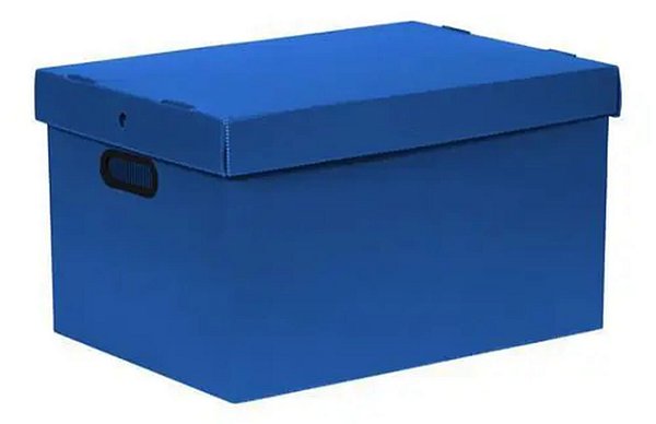 Caixa Organizadora Grande 440x320x260 7012 Azul Polycart