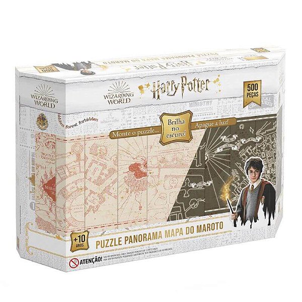 Quebra-Cabeça 500 Peças Panorama Harry Potter Brilha No Escuro Grow