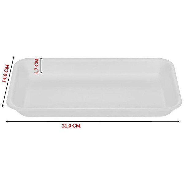 Bandeja de Isopor BR-02 Rasa 21x14Cm Unidade