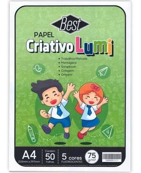 Papel Criativo Lumi  75 Gramas Com 50 Folhas A4 Best