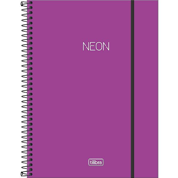 Caderno Espiral Capa Plástica Universitário 1 Matéria Neon Roxo 80 Folhas Tilibra