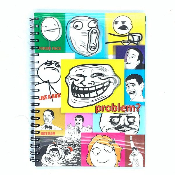 Caderno Espiral Universitário 3D Memes 96 Folhas 3D Editora