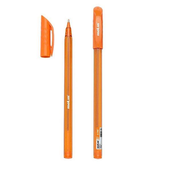 Caneta Esferográfica A-One Colors Laranja Unidade Molin