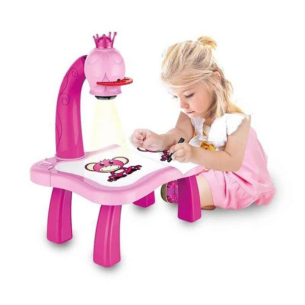 Mesa Projetora Para Desenhar Rosa Play E Learn Multikids