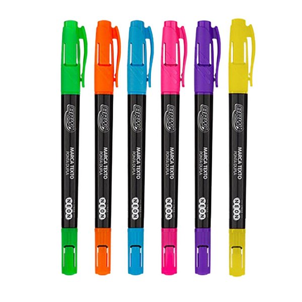 Marca Texto Fluorescente Ponta Dupla Unidade